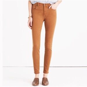 Madewell 9” High-Rise Skinny Sateen Jeans Women’s Size 25 in Burnished Cedar